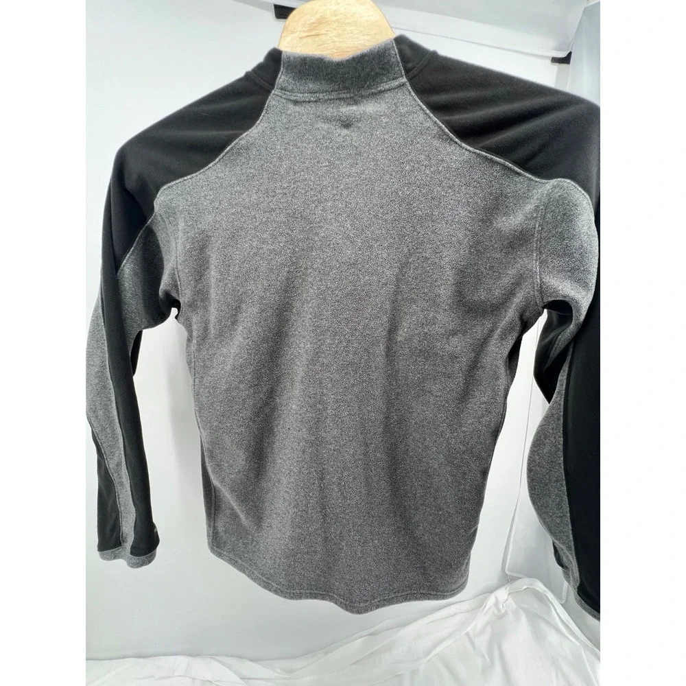 The North Face TKA 100 Fleece Quarter Zip Jacket Grey Black Mens L G‎